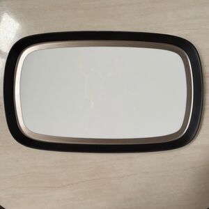 Sango Quadrille Black Satin 15" Oval Serving Platter 7017 Japan Champagne Gold